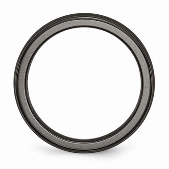 Titanium Black Ti Domed 4mm Polished Rounded Edge Band
