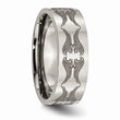 Titanium Flat 8mm Laser Design Polished Band