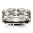 Titanium Flat 8mm Laser Design Polished Band