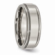 Titanium Grooved Edge 8mm Polished Band