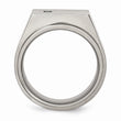 Titanium Polished and Brushed CZ Signet Ring
