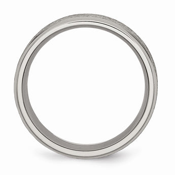 Titanium Ridged Edge 8mm Brushed and Polished Band