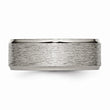 Titanium Ridged Edge 8mm Brushed and Polished Band