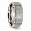 Titanium Ridged Edge 8mm Brushed and Polished Band