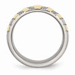Titanium Polished Yellow IP-plated CZs 7mm Ring