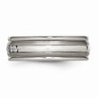 Titanium with Sterling Silver Inlay Polished 1/4ct. tw. Diamond Band