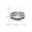 Titanium with Sterling Silver Inlay Polished 1/4ct. tw. Diamond Band