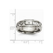 Titanium/Sterling Silver Inlay Polished 1pt. Diamond 7mm Band