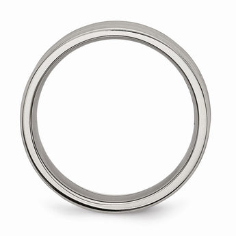 Titanium Concave 6mm Polished Beveled Edge Band