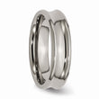 Titanium Concave 6mm Polished Beveled Edge Band