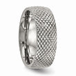 Titanium Polished Textured Ring