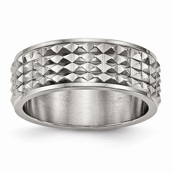 Titanium Polished Studded Ring