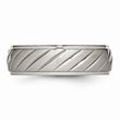 Titanium Brushed and Polished Grooved Ring