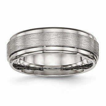 Titanium Brushed and Polished Ridged Edge Ring