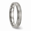 Titanium Polished Textured Ring