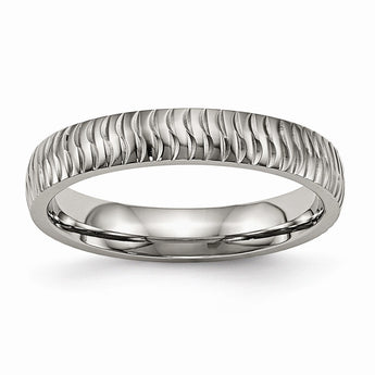 Titanium Polished Textured Ring