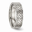 Titanium Polished Textured Ring