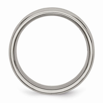 Titanium Concave 8mm Polished Beveled Edge Band