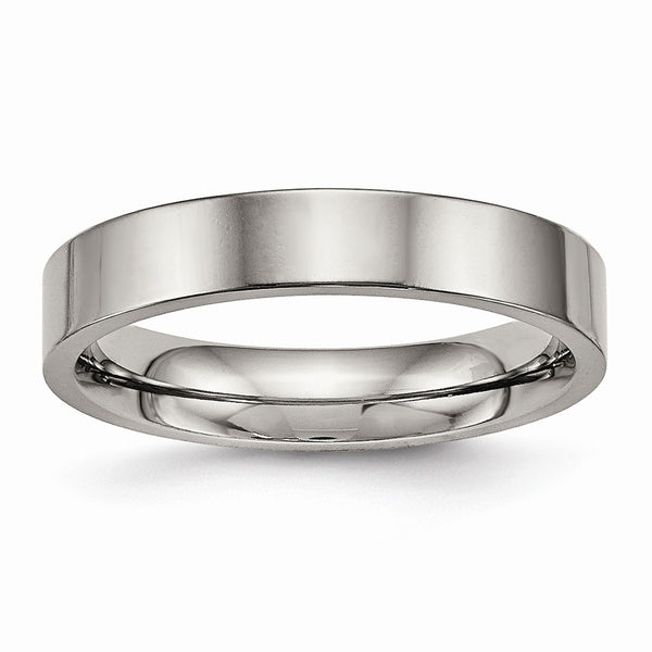 Titanium Polished Flat Comfort Back Ring