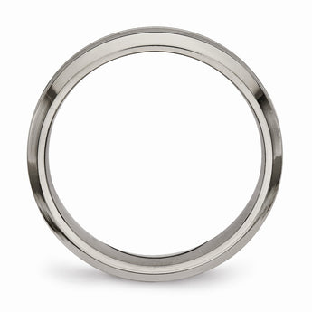 Titanium Polished Grooved Comfort Back Ring