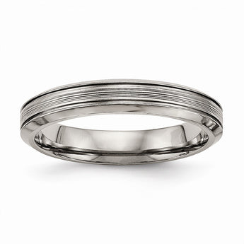 Titanium Polished Grooved Comfort Back Ring