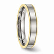 Titanium Polished Yellow IP Grooved Comfort Back Ring