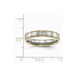 Titanium Polished Yellow IP Grooved Comfort Back CZ Ring