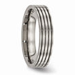 Titanium Polished Grooved Comfort Back Ring