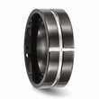 Titanium Polished Black IP Grooved Comfort Back Ring