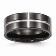 Titanium Polished Black IP Grooved Comfort Back Ring