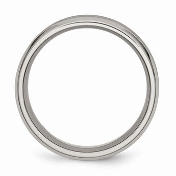 Titanium Beveled Edge Concave 8mm Brushed & Polished Band