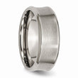 Titanium Beveled Edge Concave 8mm Brushed & Polished Band