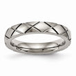 Titanium Polished Criss Cross Grooved Ring