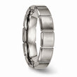 Titanium Brushed/Polished Grooved Ring