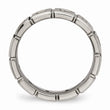 Titanium Brushed/Polished Grooved CZ Ring
