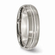 Titanium Grooved 6mm Brushed and Polished Band