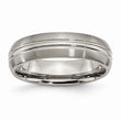 Titanium Grooved 6mm Brushed and Polished Band