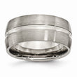 Titanium Grooved 10mm Brushed and Polished Band