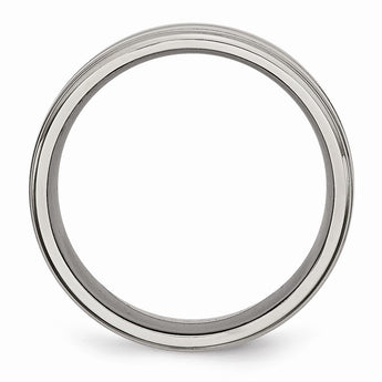 Titanium Grooved 8mm Polished Band