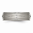 Titanium Polished Criss-cross Design Brushed Center Ridged Edge Band