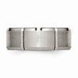 Titanium Beveled Edge Grooved 8mm Brushed and Polished Band