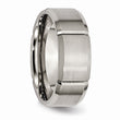 Titanium Beveled Edge Grooved 8mm Brushed and Polished Band