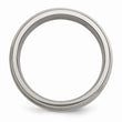 Titanium Grooved Edge Sterling Silver Inlay 8mm Brushed/Polished Band