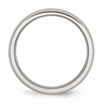 Titanium Beveled Edge 6mm Brushed and Polished Band