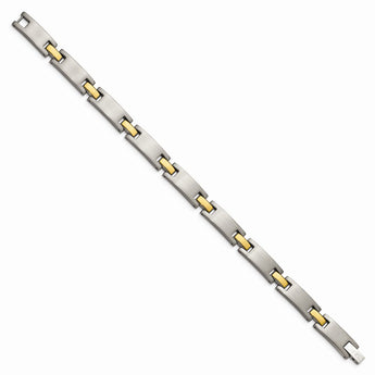 Titanium Yellow IP-Plated 8.5in Bracelet