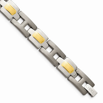 Titanium Yellow IP-Plated 9in Bracelet