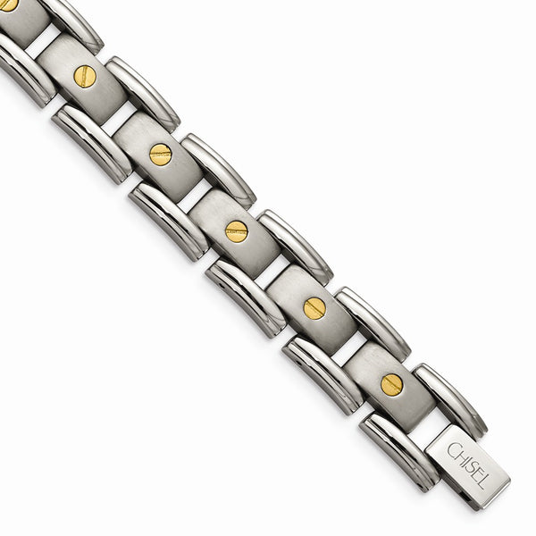 Titanium with 14k Inlay Accent Bracelet