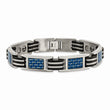 Titanium Polished w/ Blue Carbon Fiber Inlay & Rubber Bracelet