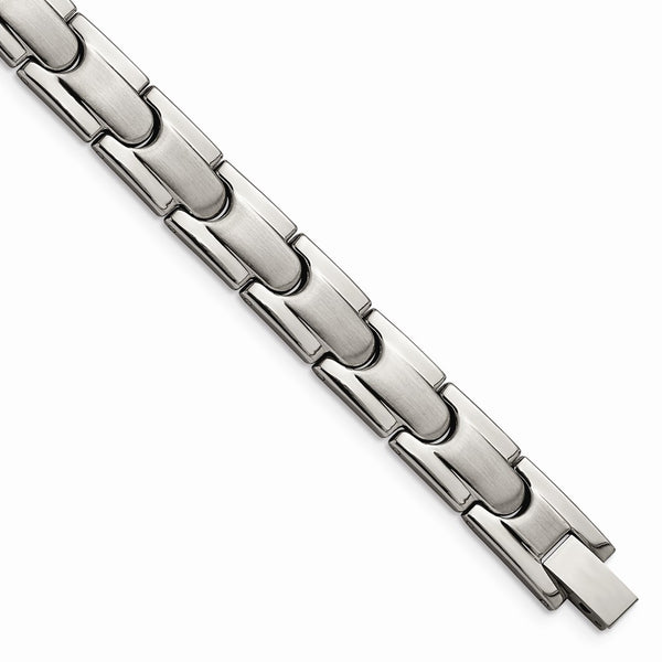 Titanium Brushed and Polished w/Syn. Germanium 8.5in Link Bracelet