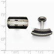 Titanium Black Ti/Sterling Silver Polished Cuff Links